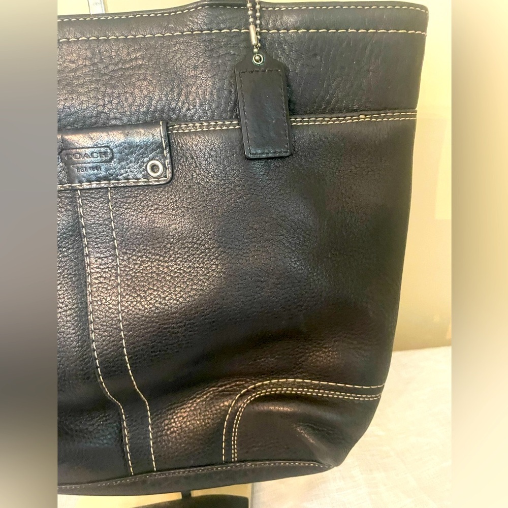 COACH HAMILTON BLACK PEBBLED LEATHER TOTE BAG D1072-F13809 - Picture 3 of 8